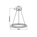 Lampa oprawa wisząca LED - COSMO 347 Milagro - 24W 4000K 1680lm - Rysunek techniczny 