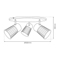 Lampa sufitowa - BEST (round) - złoty - 3xE14 - ML9977 - wymiary