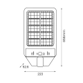 Solarna latarnia uliczna LED KERS z panelem fotowoltaicznym i pilotem - 400W 2700lm 6500K IP44 - EKO0547 - wymiary