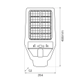 Solarna latarnia uliczna LED KERS II z panelem fotowoltaicznym i pilotem - 300W 1200lm 6500K IP65 - EKO1191 - wymiary