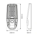 Solarna latarnia uliczna LED KOBRA z panelem fotowoltaicznym i pilotem - 400W 2400lm 4000K IP65 - EKO2512 - wymiary