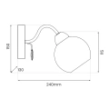 Lampa ścienna - CONNOR - biały/chrom - 1xE27 - MLP0875 - wymiary