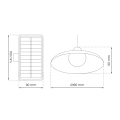 Lampa solarna LED SATURN podwójna z panelem fotowoltaicznym i pilotem - 12W 150lm 4000K IP44 - EKO9151 - wymiary