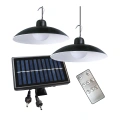 Lampa solarna LED SATURN podwójna z panelem fotowoltaicznym i pilotem - 12W 150lm 4000K IP44 - EKO9151 - zestaw