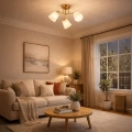 Lampa sufitowa - PAFOS - złoty - 3xE27 - ML2765 - realizacja