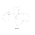 Lampa sufitowa - PAFOS - złoty - 3xE27 - ML2765 - wymiary