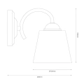 Lampa ścienna - PAFOS - chrom - 1xE27 - ML2259 - wymiary