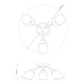 Lampa sufitowa - PORTOS - chrom - 3xE14 - ML2266 - wymiary