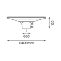 Lampa solarna LED PATIO - 20W 2100lm 3000/4000K 40cm - EKO2777 - wymiary