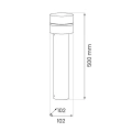 Lampa ogrodowa słupek MIA - 1xE27 IP44 50cm - EKO1706 - wymiary