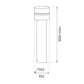 Lampa ogrodowa słupek MIA - 1xE27 IP44 80cm - EKO1707 - wymiary