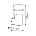 Lampa ogrodowa kinkiet MIA - 1xE27 IP44 - EKO1705 - wymiary