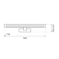 Kinkiet łazienkowy KLIMT Czarny 12W LED 60cm - CCT - ML2036 - wymiary