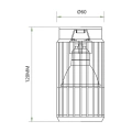 Lampa sufitowa - VERTICAL - biały - 1xGU10 - ML0302 - wymiary