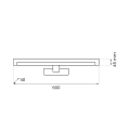 Kinkiet łazienkowy MIRORE Czarny 10W LED 60cm 4000K IP44 - ML2026 - wymiary