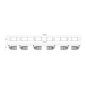 Lampa sufitowa - VERTICAL SPOT - biały - 6xGU10 - ML0307 - wymiary