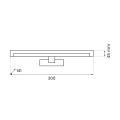 Kinkiet łazienkowy MIRORE Srebrny 5W LED 30cm 4000K IP44 - ML2030 - wymiary
