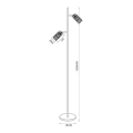 Lampa podłogowa - VERTICAL - biały - 2xGU10 - ML0310 - wymiary