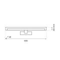 Kinkiet łazienkowy MIRORE Srebrny 10W LED 60cm 4000K IP44 - ML2032 - wymiary