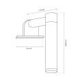 Kinkiet łazienkowy APA MINI Czarny 4W LED 3000K IP44 - ML2249 - wymiary