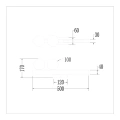 Kinkiet MAGNET 13W+2xG9 3000K/4000K - Biały - ML1139 - wymiary