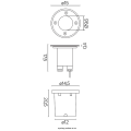 Lampa najazdowa 1x GU10 - MIX 5725 C - rysunek techniczny