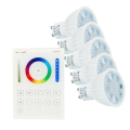 Żarówki LED RGB+CCT 4W GU10 230V + panel FUTB8- 8 strefowy - (zestaw))