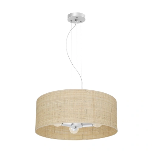 Lampa wisząca MARSHALL 3xE27 - Biały / Rattan - MLP7490