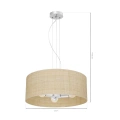Lampa wisząca MARSHALL 3xE27 - Biały / Rattan - MLP7490 - wymiary