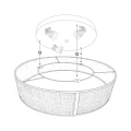 Lampa sufitowa MARSHALL 3xE27 Ø50cm - Biały / Brąz - MLP2424 - schemat montażu