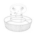 Lampa sufitowa MARSHALL 3xE27 Ø50cm - Biały / Szary - MLP2425 - schemat