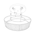 Lampa sufitowa MARSHALL 3xE27 Ø50cm - Biały / Czarny - MLP2426 - schemat