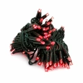 Lampki choinkowe LED - 100 LED 10mb IP65 zielony przewód - CZERWONE