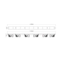 Lampa sufitowa LED NEO SPOT 6xGU10 - Biały / Chrom - ML0290 - wymiary