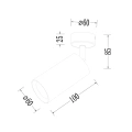 Lampa sufitowa LED SPOTLIGHT PIPE 1xGU10 - Czarny - ML1156 - wymiary