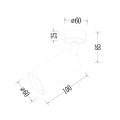 Lampa sufitowa LED SPOTLIGHT PIPE 1xGU10 - Biały - ML1157 - wymiary