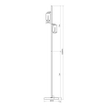 Lampa podłogowa - FLOWER - czarny/złoty - 2xGU10 - ML0269 - wymiary