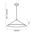 Lampa wisząca FUJI Czarno - Złoty - 50cm - 1xE27 - MLP0645 - wymiary