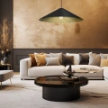 Lampa wisząca FUJI Czarno - Złoty - 90cm - 1xE27 - MLP0647 - realizacja