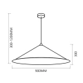 Lampa wisząca FUJI Czarno - Złoty - 90cm - 1xE27 - MLP0647 - wymiary