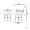 Lampa elewacyjna 1x E27 - WENECJA K 3012/1/KW - rysunek techniczny