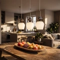 Lampa wisząca CARRARA - taupe - 3xE14 - MLP2809 - realizacja