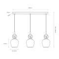 Lampa wisząca CARRARA - taupe - 3xE14 - MLP2809 - wymiary