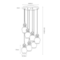 Lampa wisząca CARRARA (koło) - taupe - 7xE14 - MLP2811 - wymiary