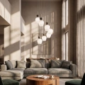 Lampa wisząca CARRARA (koło) - taupe - 7xE14 - MLP2811 - realizacja
