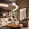 Lampa wisząca CARRARA (koło) - taupe - 7xE14 - MLP2811 - realizacja