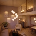 Lampa wisząca CARRARA (koło) - taupe - 7xE14 - MLP2811 - realizacja