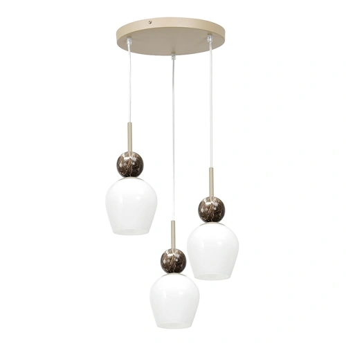 Lampa wisząca CARRARA (koło) - taupe - 3xE14 - MLP2810
