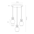 Lampa wisząca CARRARA (koło) - taupe - 3xE14 - MLP2810 - wymiary