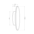 Kinkiet LED DISK 12W 3CCT IP65 - Czarny - ML1286 - wymiary